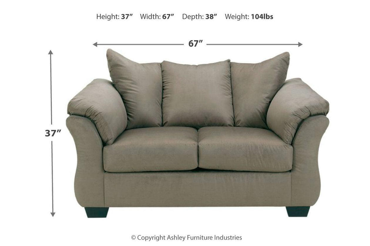 Darcy Cobblestone Loveseat by Ashley at Eve Furniture