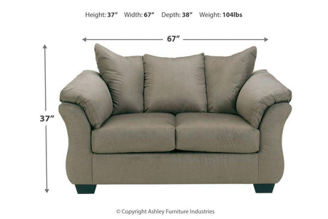 Darcy Cobblestone Loveseat by Ashley at Eve Furniture