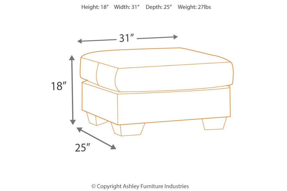 Darcy Cobblestone Ottoman by Ashley at Eve Furniture