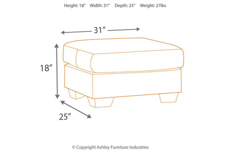 Darcy Cobblestone Ottoman by Ashley at Eve Furniture