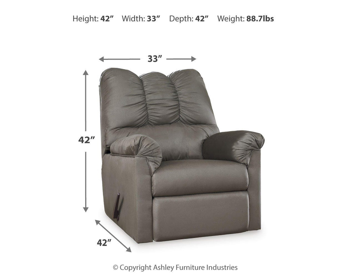 Darcy Cobblestone Recliner by Ashley at Eve Furniture