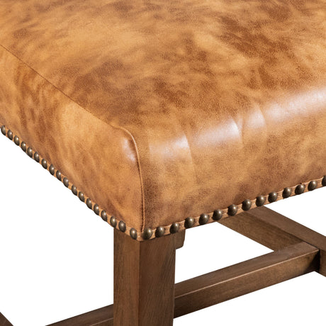 Darcy Dining Chair in Beige Linen and Warm Brown Leather with Earth Legs, Set of 2 by Home Trends & Design at Eve Furniture
