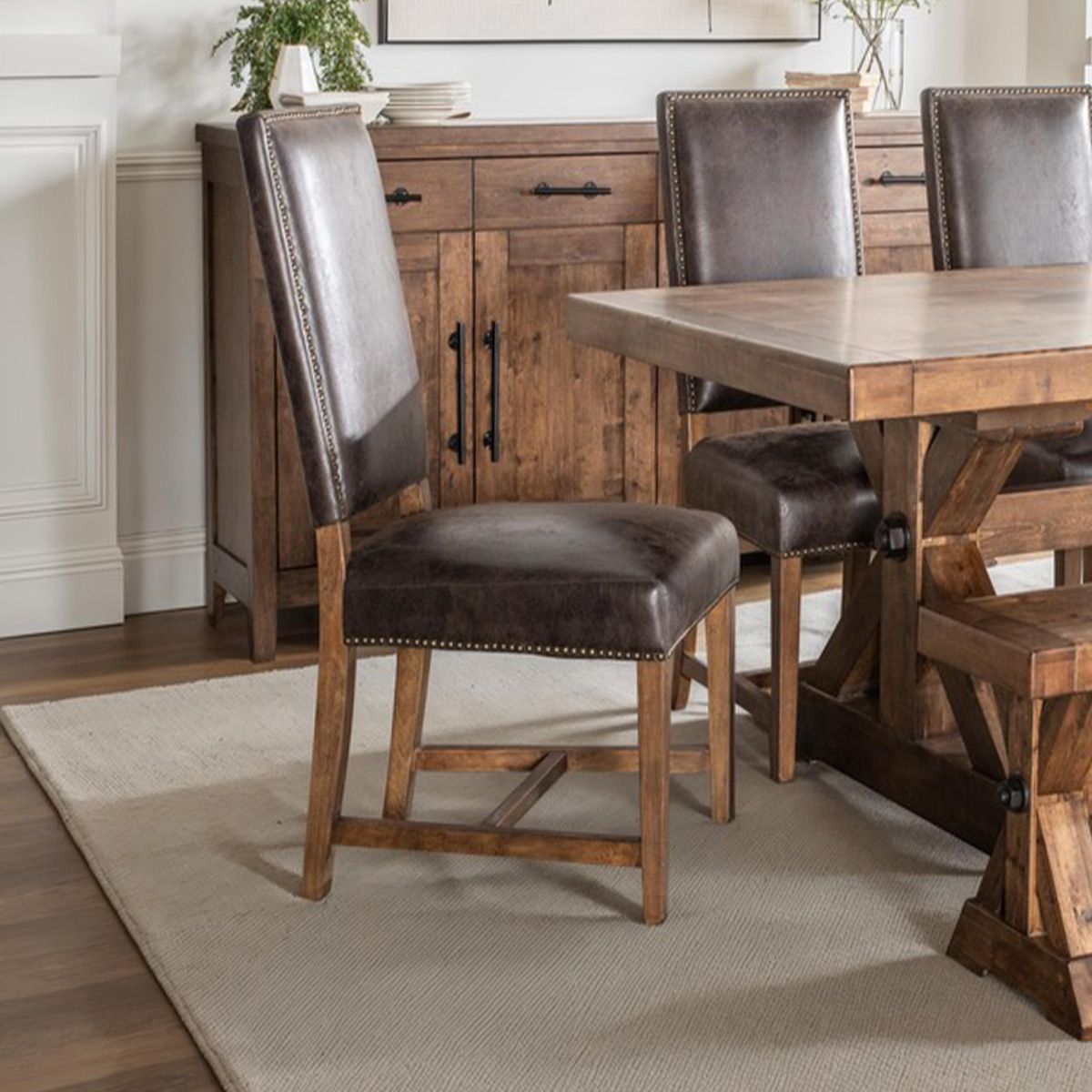 Darcy Dining Chair in Dark Brown with Earth Legs, Set of 2 by Home Trends & Design at Eve Furniture