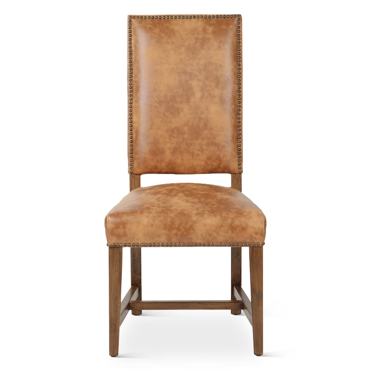 Darcy Dining Chair in Warm Brown Leather with Earth Legs, Set of 2 by Home Trends & Design at Eve Furniture