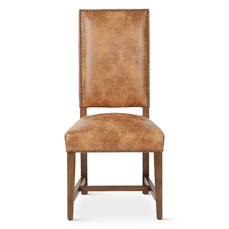 Darcy Dining Chair in Warm Brown Leather with Earth Legs, Set of 2 by Home Trends & Design at Eve Furniture