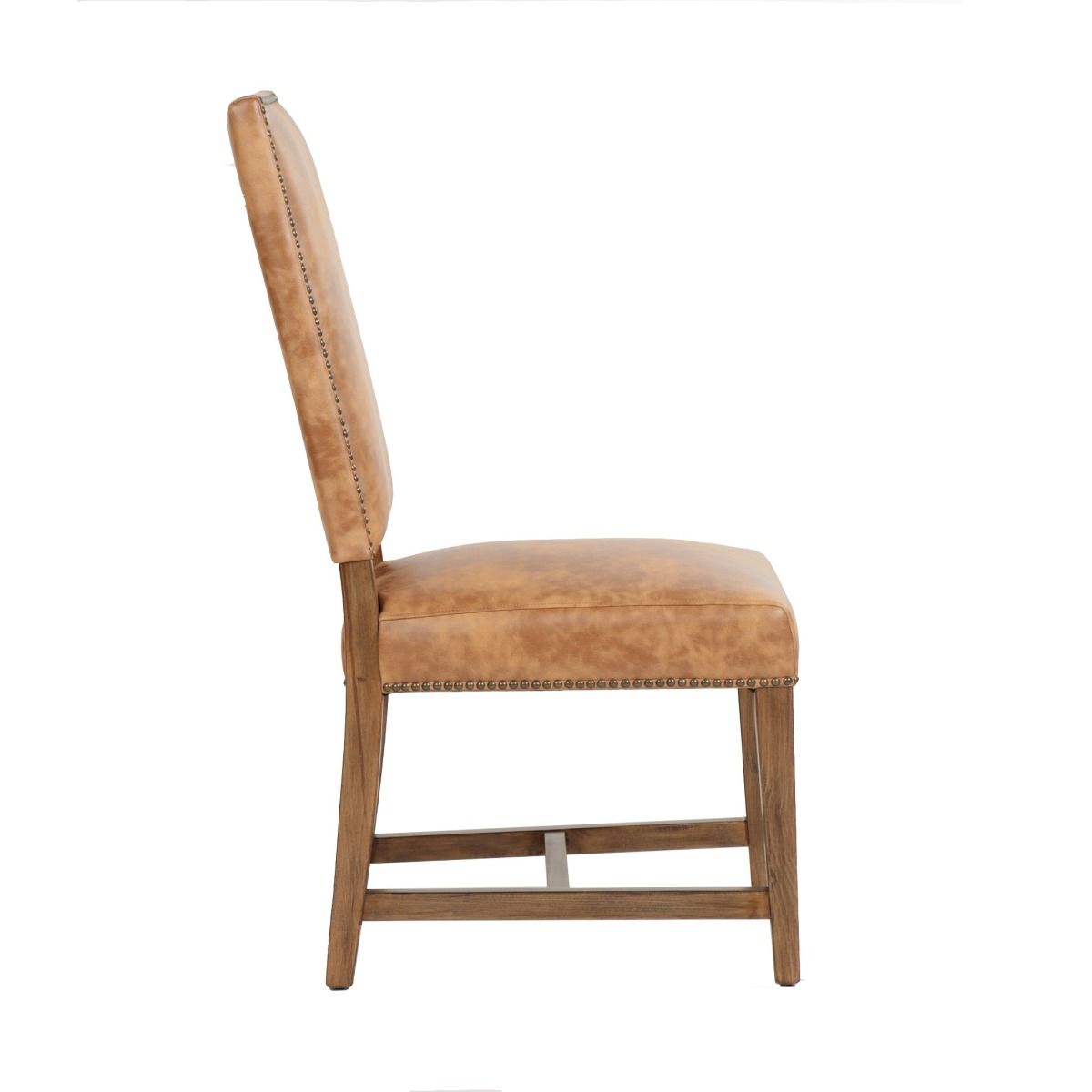 Darcy Dining Chair in Warm Brown Leather with Earth Legs, Set of 2 by Home Trends & Design at Eve Furniture