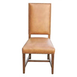 Darcy Dining Chair in Warm Brown Leather with Earth Legs, Set of 2 by Home Trends & Design at Eve Furniture
