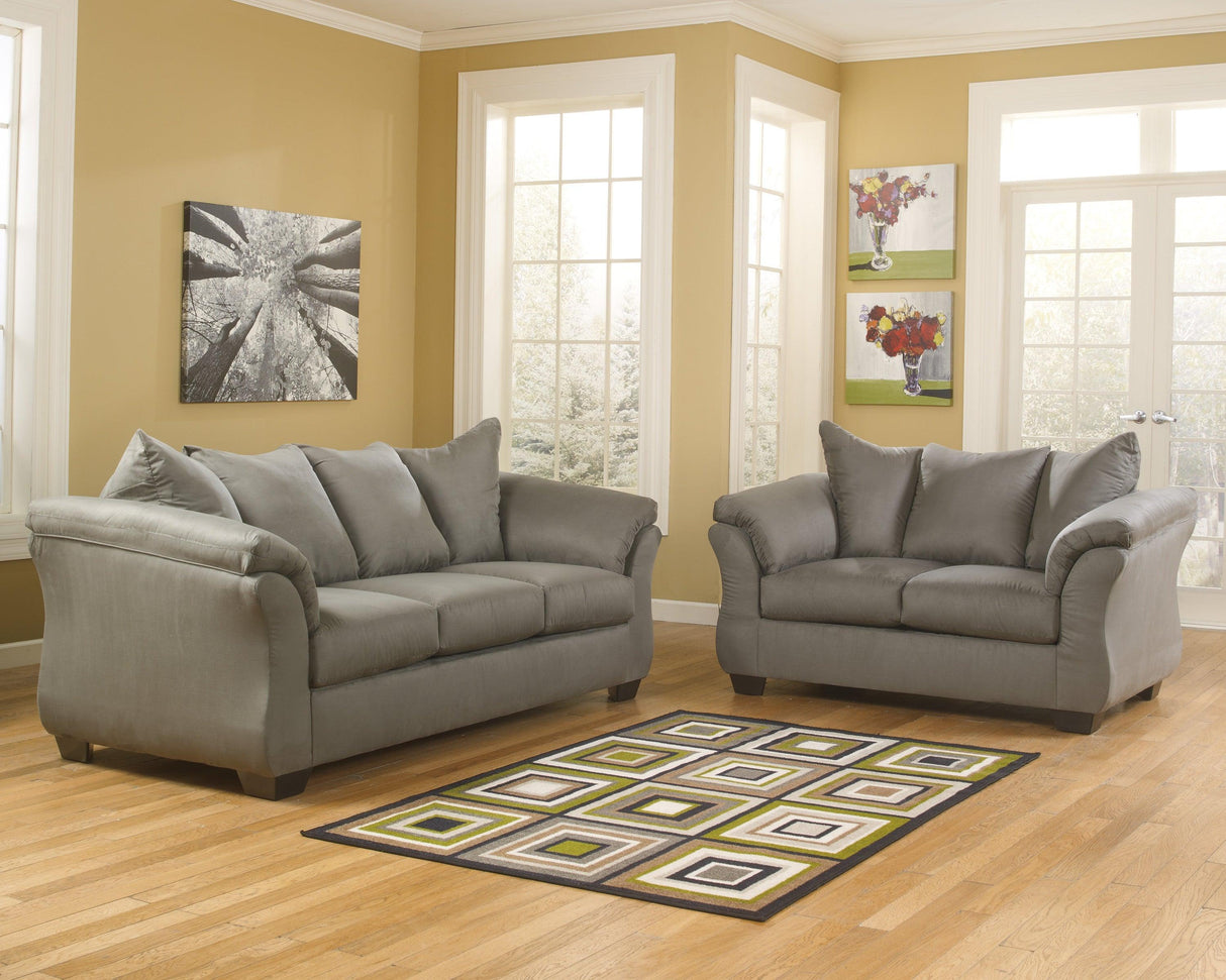 Darcy Gray Cobblestone Living Room Set by Ashley at Eve Furniture