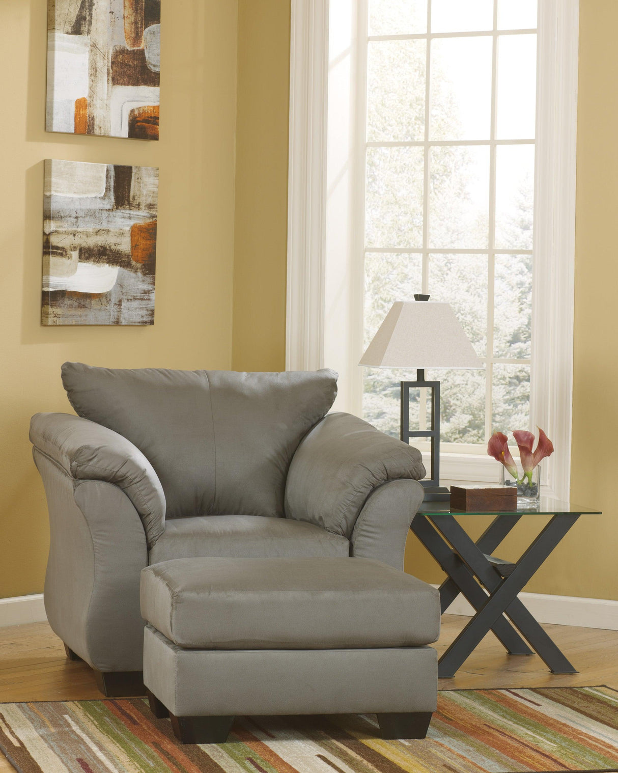 Darcy Gray Cobblestone Living Room Set by Ashley at Eve Furniture