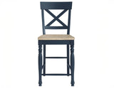 Darcy Midnight Blue/Natural Counter Height Dining Set with 18-inch Leaf by Steve Silver at Eve Furniture