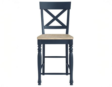 Darcy Midnight Blue/Natural Counter Height Dining Set with 18-inch Leaf by Steve Silver at Eve Furniture