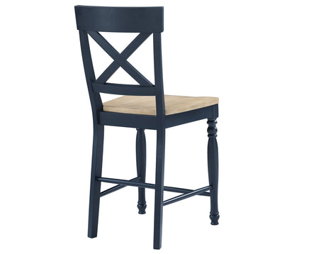 Darcy Midnight Blue/Natural Counter Height Dining Set with 18-inch Leaf by Steve Silver at Eve Furniture