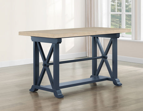 Darcy Midnight Blue/Natural Counter Height Dining Set with 18-inch Leaf by Steve Silver at Eve Furniture