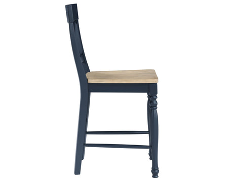 Darcy Midnight Blue/Natural Counter Height Dining Set with 18-inch Leaf by Steve Silver at Eve Furniture