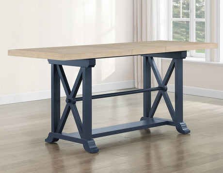 Darcy Midnight Blue/Natural Counter Height Dining Set with 18-inch Leaf by Steve Silver at Eve Furniture