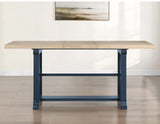 Darcy Midnight Blue/Natural Counter Height Dining Set with 18-inch Leaf by Steve Silver at Eve Furniture