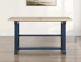 Darcy Midnight Blue/Natural Counter Height Dining Set with 18-inch Leaf by Steve Silver at Eve Furniture