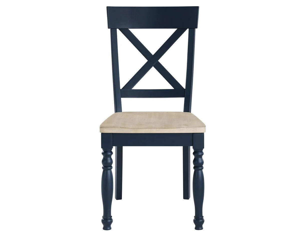 Darcy Midnight Blue/Natural Round Dining Room Set by Steve Silver at Eve Furniture