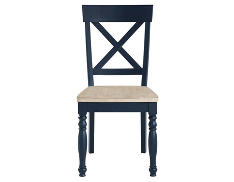 Darcy Midnight Blue/Natural Round Dining Room Set by Steve Silver at Eve Furniture