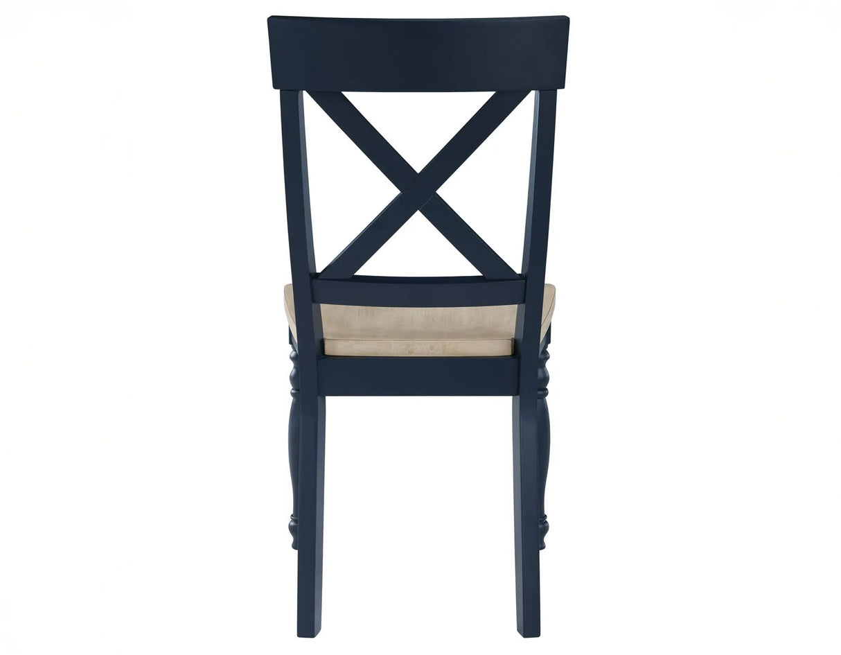 Darcy Midnight Blue/Natural Round Dining Room Set by Steve Silver at Eve Furniture