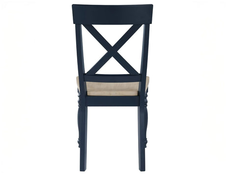 Darcy Midnight Blue/Natural Round Dining Room Set by Steve Silver at Eve Furniture