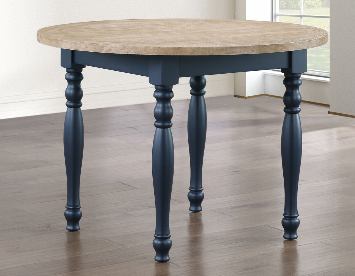 Darcy Midnight Blue/Natural Round Dining Room Set by Steve Silver at Eve Furniture