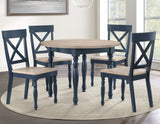 Darcy Midnight Blue/Natural Round Dining Room Set by Steve Silver at Eve Furniture