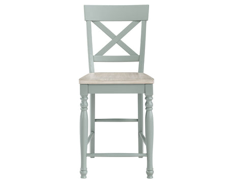 Darcy Mint Green/Natural Counter Height Dining Set with 18-inch Leaf by Steve Silver at Eve Furniture