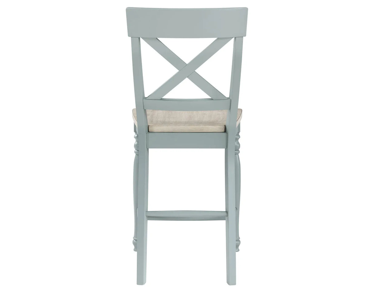 Darcy Mint Green/Natural Counter Height Dining Set with 18-inch Leaf by Steve Silver at Eve Furniture
