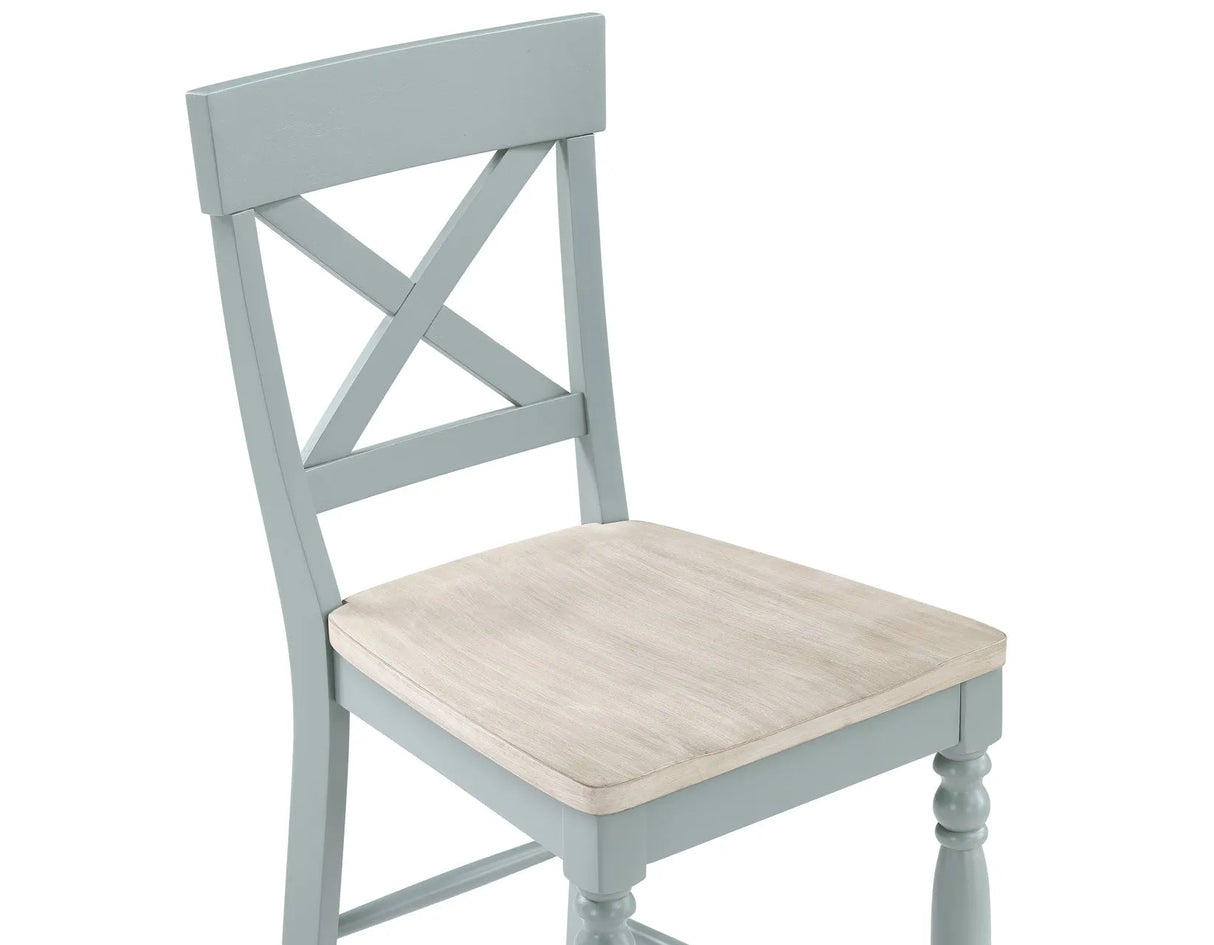 Darcy Mint Green/Natural Counter Height Dining Set with 18-inch Leaf by Steve Silver at Eve Furniture