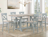 Darcy Mint Green/Natural Counter Height Dining Set with 18-inch Leaf by Steve Silver at Eve Furniture