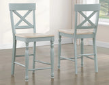 Darcy Mint Green/Natural Counter Height Dining Set with 18-inch Leaf by Steve Silver at Eve Furniture