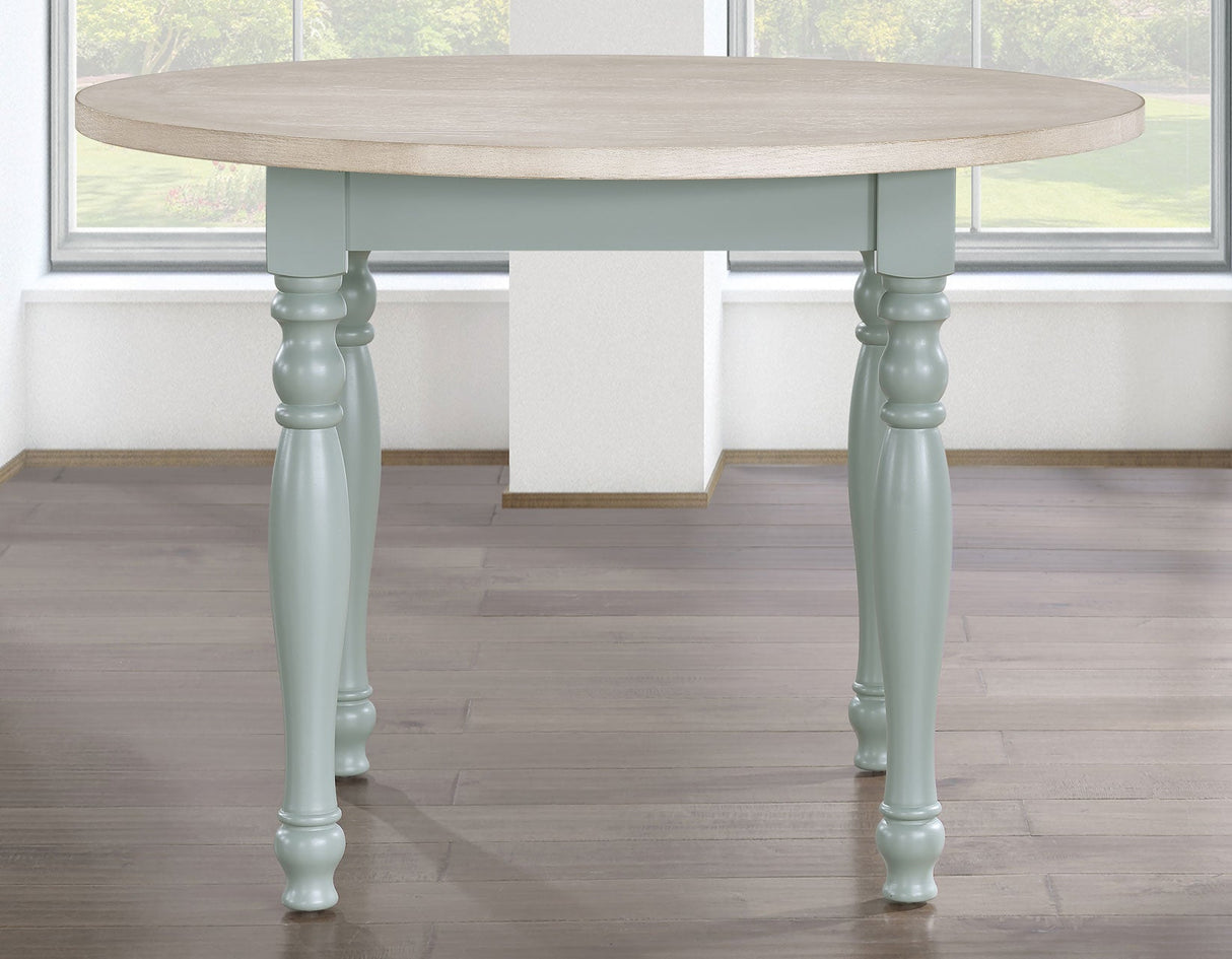 Darcy Mint Green/Natural Round Dining Room Set by Steve Silver at Eve Furniture