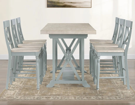 Darcy Solid Wood 24″ Counter Stool, Mint Green and Natural Finish by Steve Silver at Eve Furniture