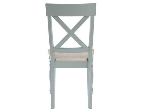 Darcy Solid Wood Side Chair, Mint Green and Natural Finish by Steve Silver at Eve Furniture