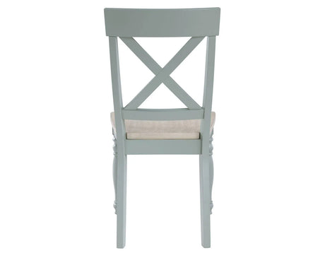 Darcy Solid Wood Side Chair, Mint Green and Natural Finish by Steve Silver at Eve Furniture