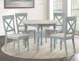 Darcy Solid Wood Side Chair, Mint Green and Natural Finish by Steve Silver at Eve Furniture