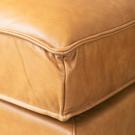 D'Arcy Tan Leather Left Chaise Sectional by Mercana at Eve Furniture