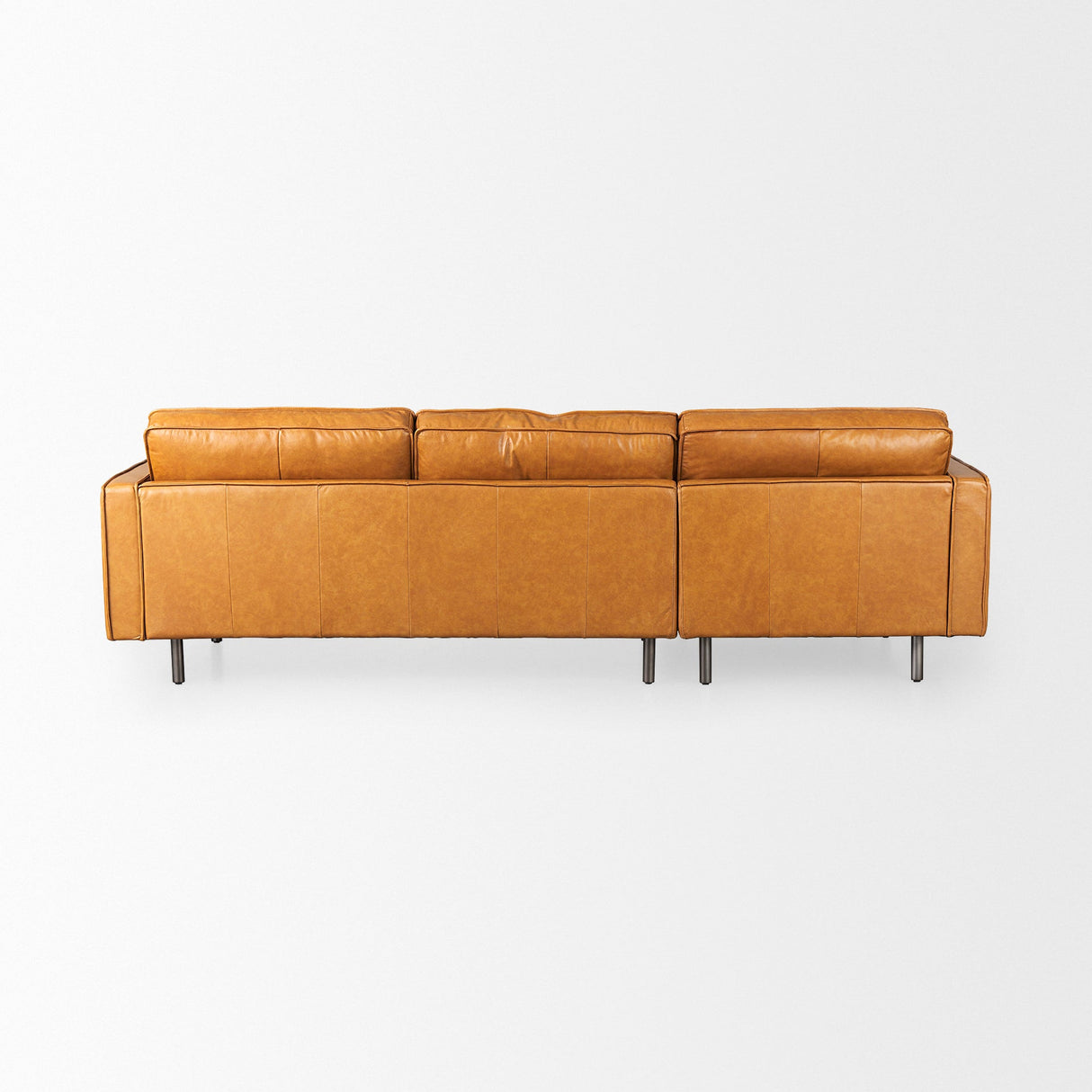D'Arcy Tan Leather Left Chaise Sectional by Mercana at Eve Furniture