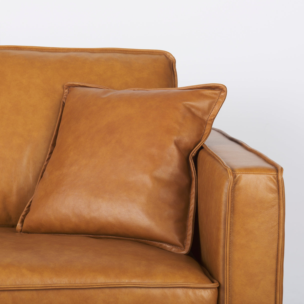 D'Arcy Tan Leather Left Chaise Sectional by Mercana at Eve Furniture