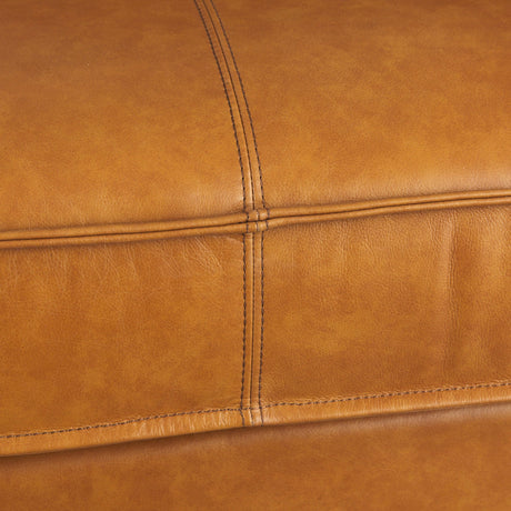 D'Arcy Tan Leather Love Seat by Mercana at Eve Furniture