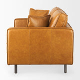 D'Arcy Tan Leather Love Seat by Mercana at Eve Furniture