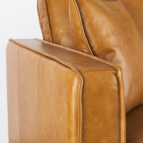 D'Arcy Tan Leather Love Seat by Mercana at Eve Furniture