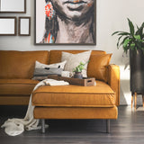 D'Arcy Tan Leather Right Chaise Sectional by Mercana at Eve Furniture