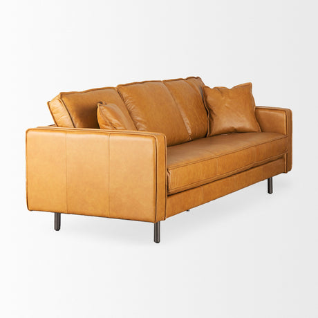 D'Arcy Tan Leather Sofa by Mercana at Eve Furniture