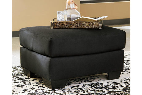 Darcy Black Ottoman by Ashley at Eve Furniture