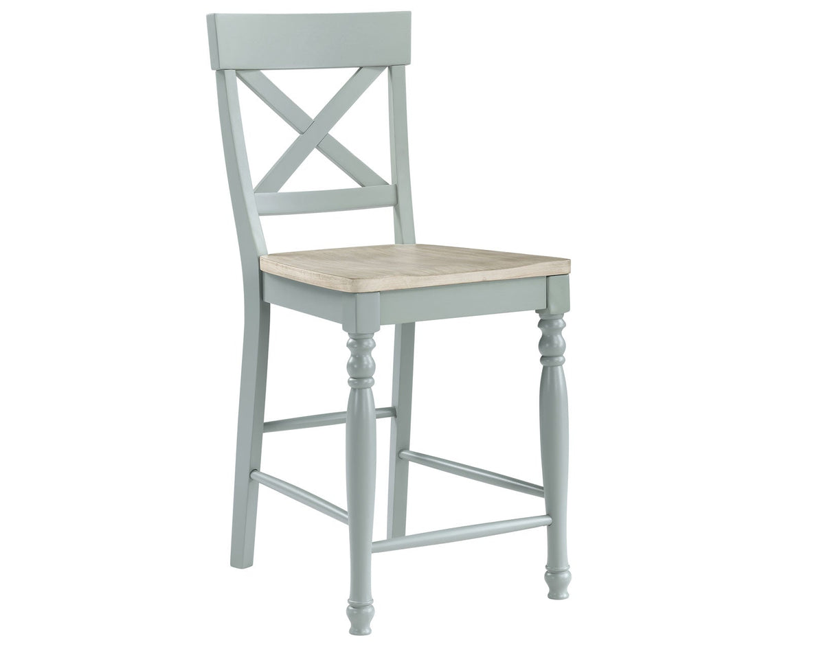 Darcy Solid Wood 24″ Counter Stool, Mint Green and Natural Finish by Steve Silver at Eve Furniture
