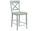Darcy Solid Wood 24″ Counter Stool, Mint Green and Natural Finish by Steve Silver at Eve Furniture