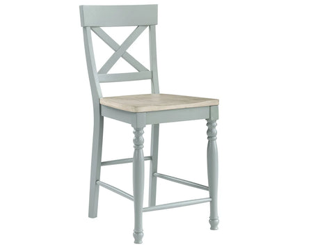 Darcy Solid Wood 24″ Counter Stool, Mint Green and Natural Finish by Steve Silver at Eve Furniture