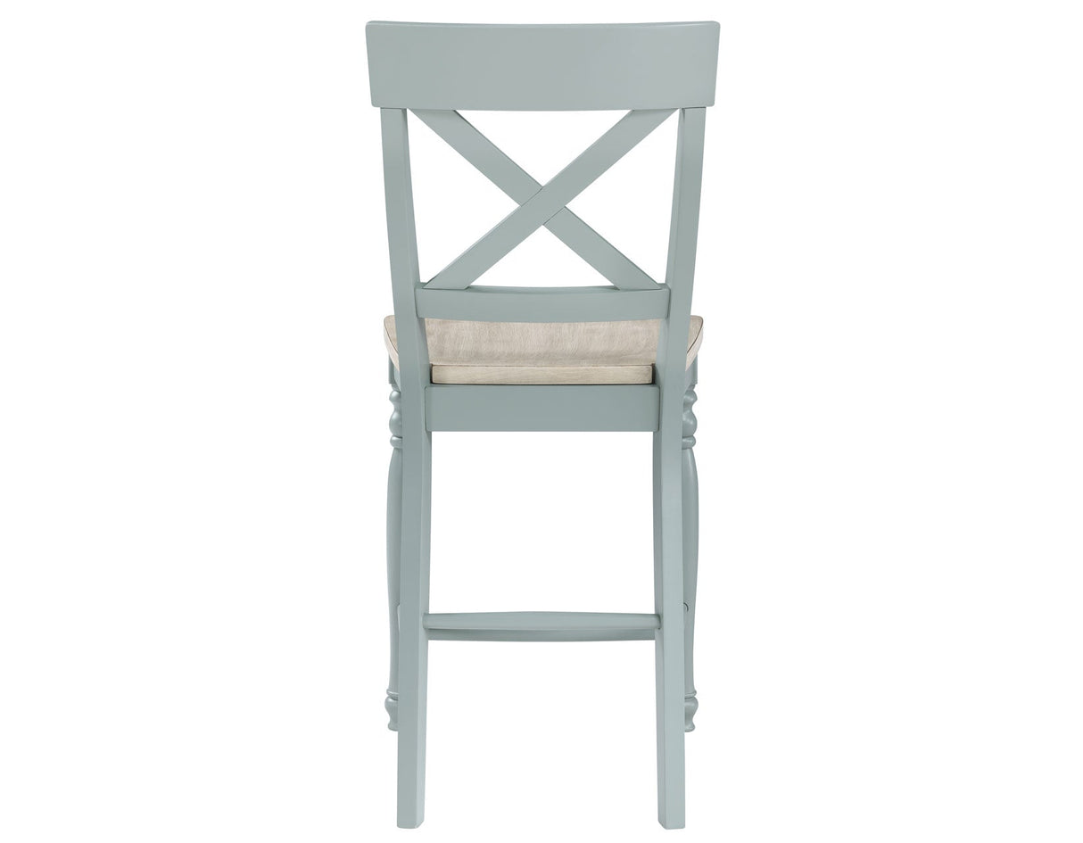 Darcy Solid Wood 24″ Counter Stool, Mint Green and Natural Finish by Steve Silver at Eve Furniture